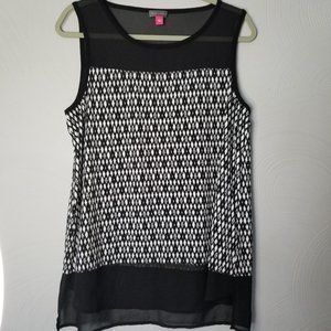 Vince Camuto Tank with Sheer Shoulders and Hem